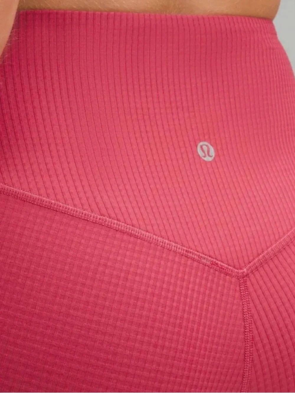 Lululemon V-Waist Yoga Tight 25” Grid Texture Vintage Rose Size 8